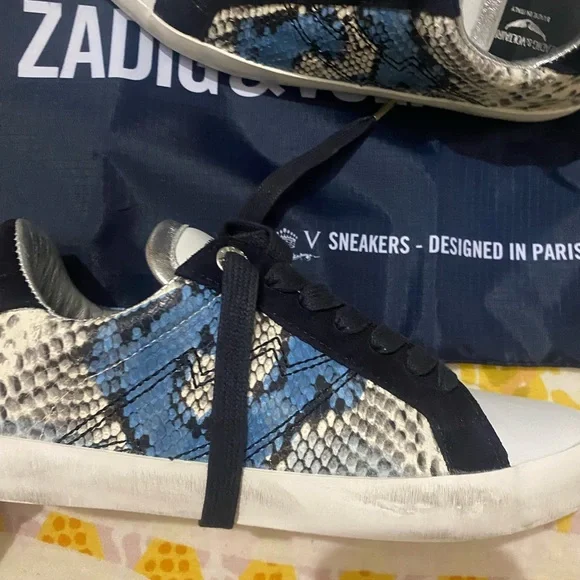 Zadig & Voltaire Blue Python Sneakers - Picture 4 of 7